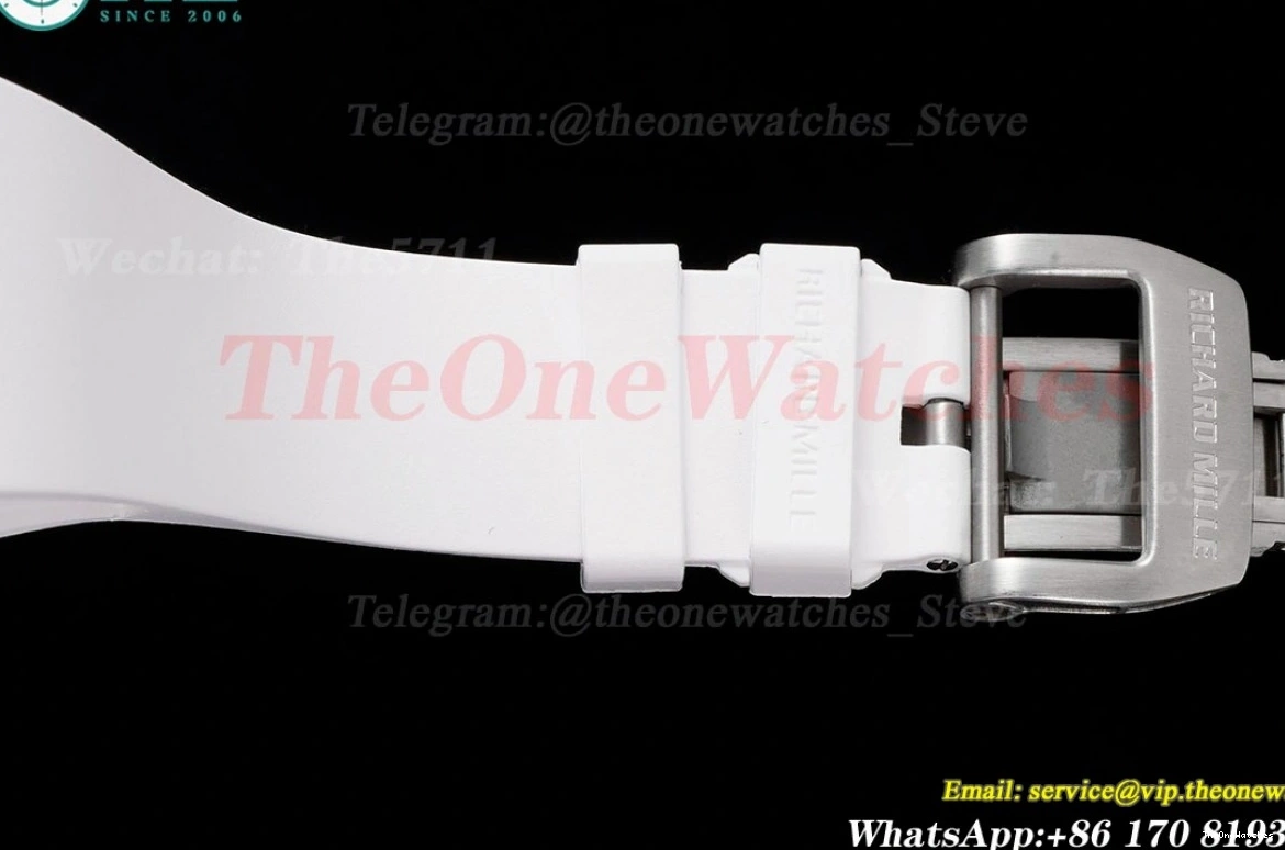 White Blue Rubber With Clone Strap Dial Transparent Skeleton RMSF RM35-01 RMUL2 0127